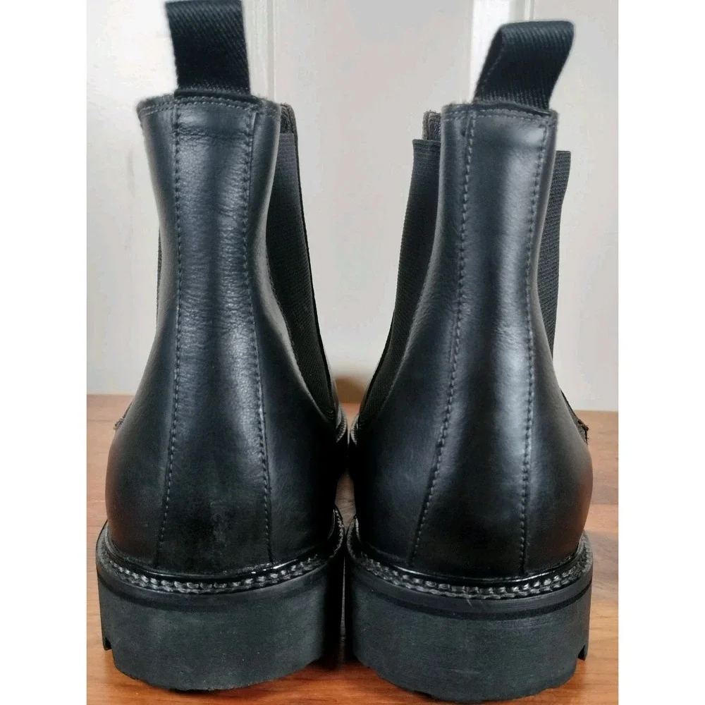 FLAG LTD Men's Max Black Leather Chelsea Boots Size 11 M Lug Sole Brazil G21